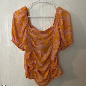 Rose and Olive Floral Crop Top